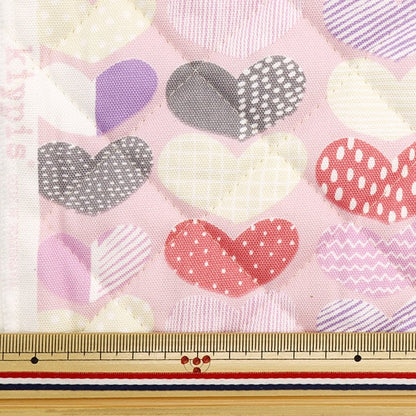 Fabric "Kippis (Kippis) OxfordQuilt Cut Cloth Approximately 101 x 50cm Heart Pink CQKPO-17n]
