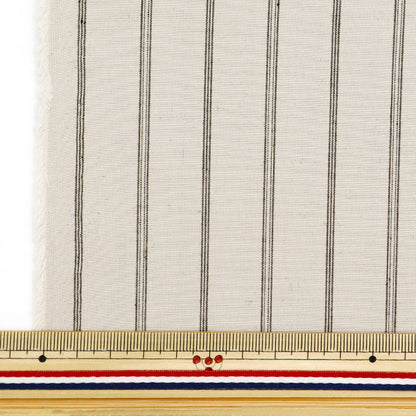 [From quantity 5] Fabric "Banshu weaving high density cross stripe pattern ivory RMD3207-1"