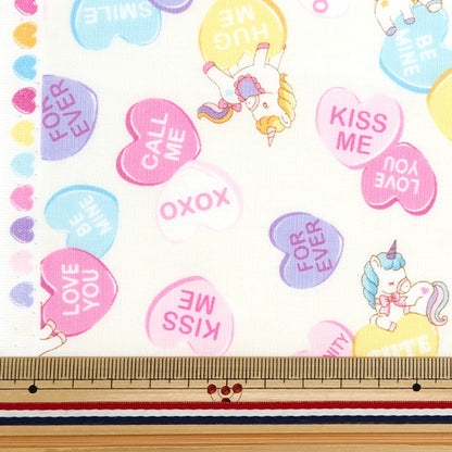 [From quantity 5] Fabric 『Scare Print Vanilla Pop Heart Off White SQ41402-2A]