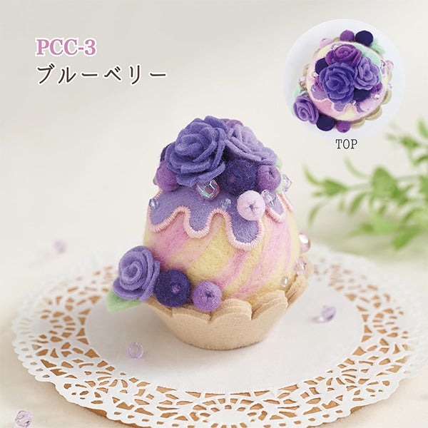 Needle feltingKit "Sweets Pink Cushion Blueberry PCC-3" Sun Felt Sunfelt