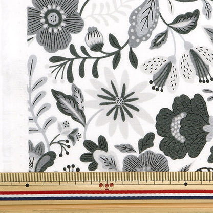 [From quantity 5] Fabric 『SheetingAngel soft processing NOVA Nordic Flower NSE-NOFL-BK] KOKKA