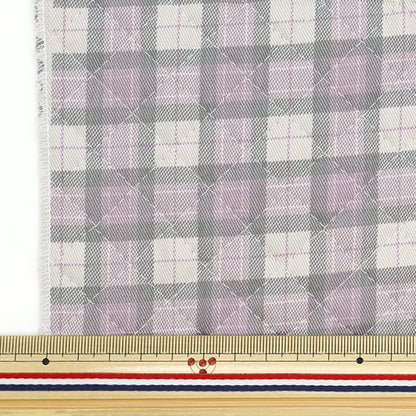 Fabric "Twill basic check quiltCut Cloth Approximately 105 x 50cm gray CQ88320-1-18]