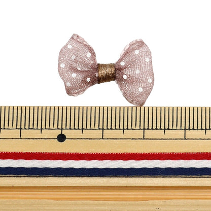 Handicraft parts "MiniRibbonParts tulle dull pink x white dot YRP-5] Terai