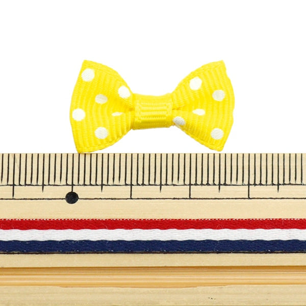 Handicraft parts "MiniRibbonParts gloglin yellow x white dot YRP-7] Terai