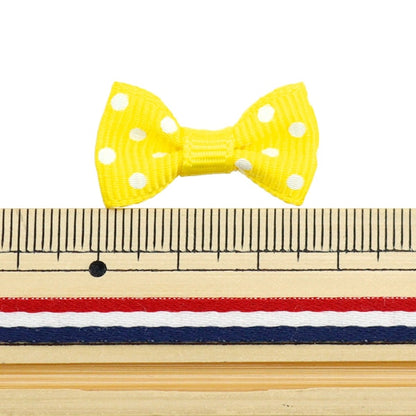 Handicraft parts "MiniRibbonParts gloglin yellow x white dot YRP-7] Terai