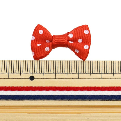 Handicraft parts "MiniRibbonParts gloglan red x white dot YRP-10] Terai