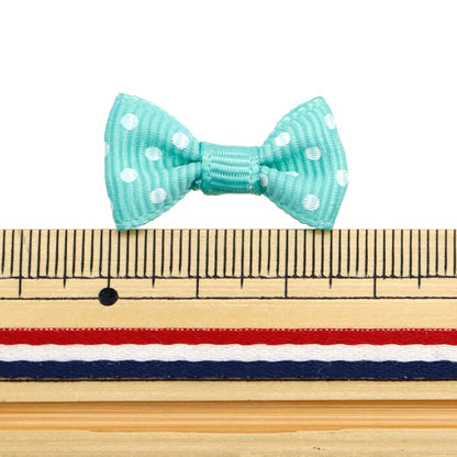 Handicraft parts "MiniRibbonPart Gloglan Green x White Dot YRP-12 "Terai