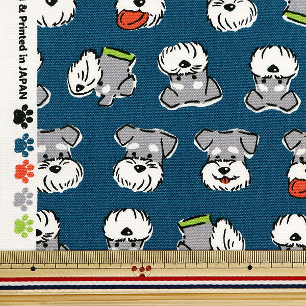 [From quantity 5] Fabric 『Oxford Schnauzer Blue Gray OX35903-2D]
