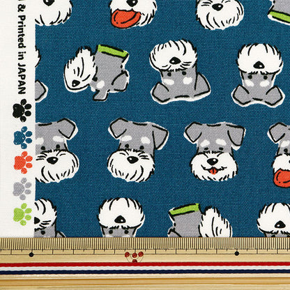 [From quantity 5] Fabric 『Oxford Schnauzer Blue Gray OX35903-2D]