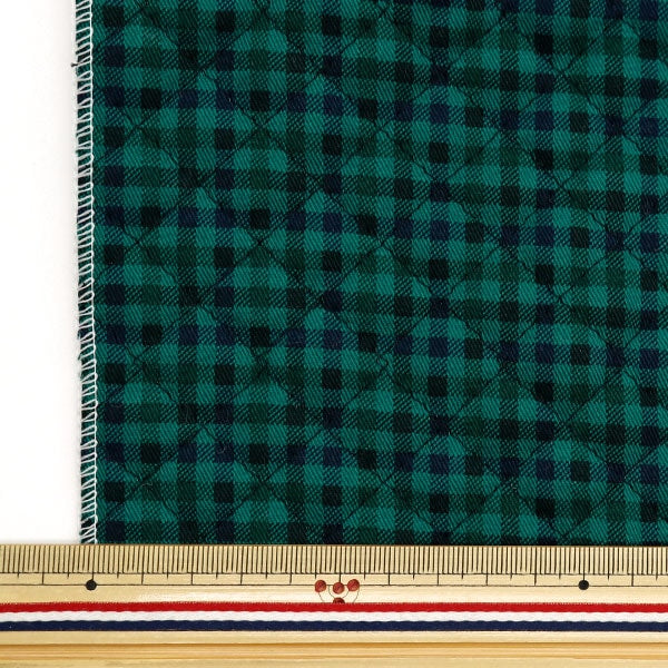 Fabric "Twill quilt basic gingham Cut Cloth Approximately 105 x 50cm Green x Black CQ88320-4-3]