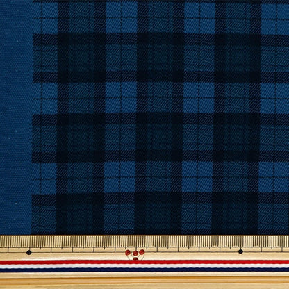 [From quantity 5] Fabric "Twill Basic Check Blue YU88320-1-B"