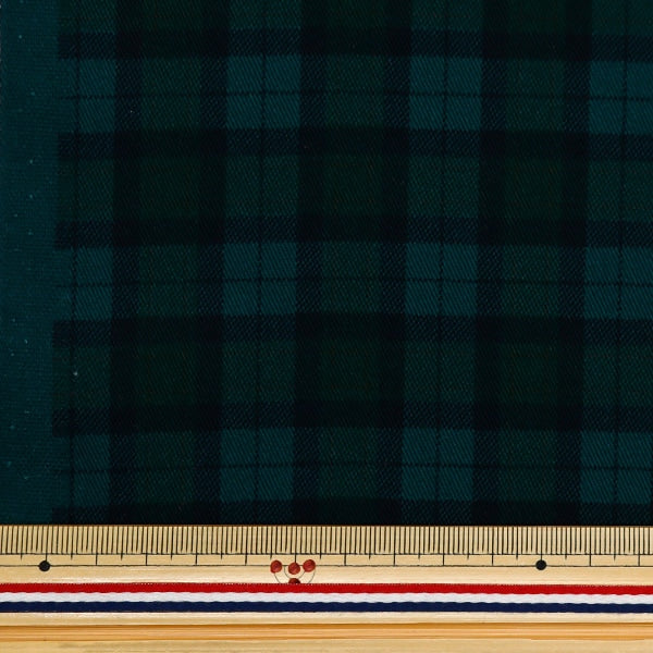 [From quantity 5] Fabric "Twill Basic Check Black Watch YU88320-1-C"