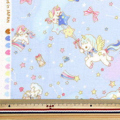 [From quantity 5] Fabric 『Scare Print Vanilla Pop Hoshisama Blue SQ41402-1A]