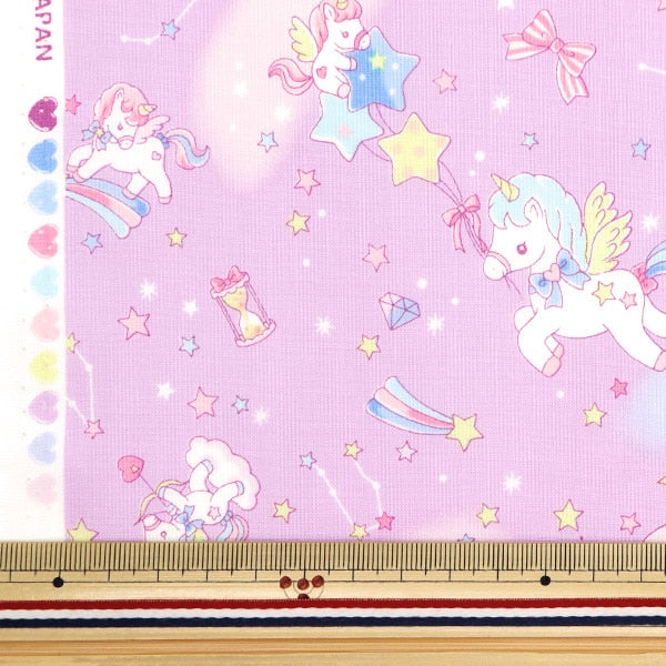 [From quantity 5] Fabric 『Scare Print Vanilla Pop Hoshi Sama Lavender SQ41402-1E]