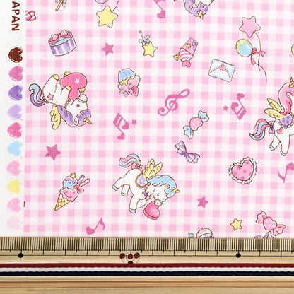 [From quantity 5] Fabric 『Scare Print Vanilla pop check Pink SQ41402-3A]