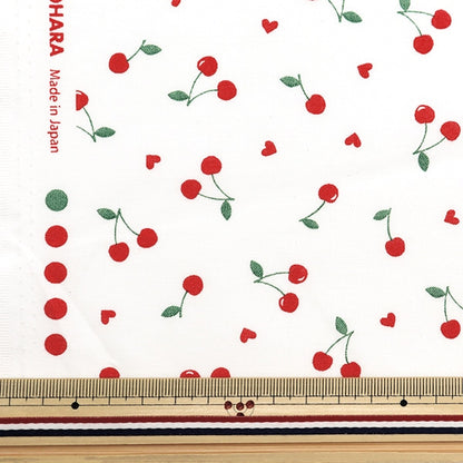 [From quantity 5] Fabric 『Sheeting Favorite Series Cherry Heart Off White MOWF-157ow]