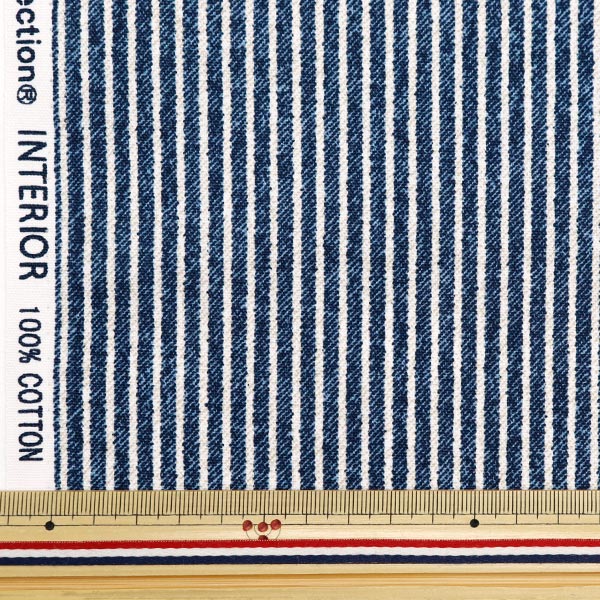 [From quantity 5] Fabric 『Oxford Denim-style print logic navy 36000-512-A]