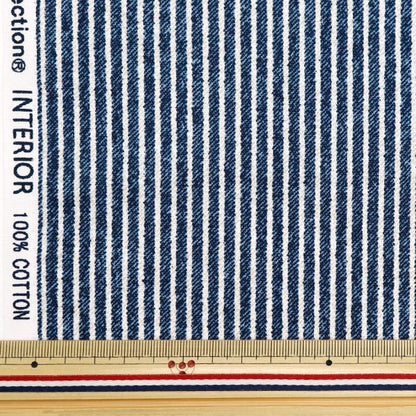 [From quantity 5] Fabric 『Oxford Denim-style print logic navy 36000-512-A]
