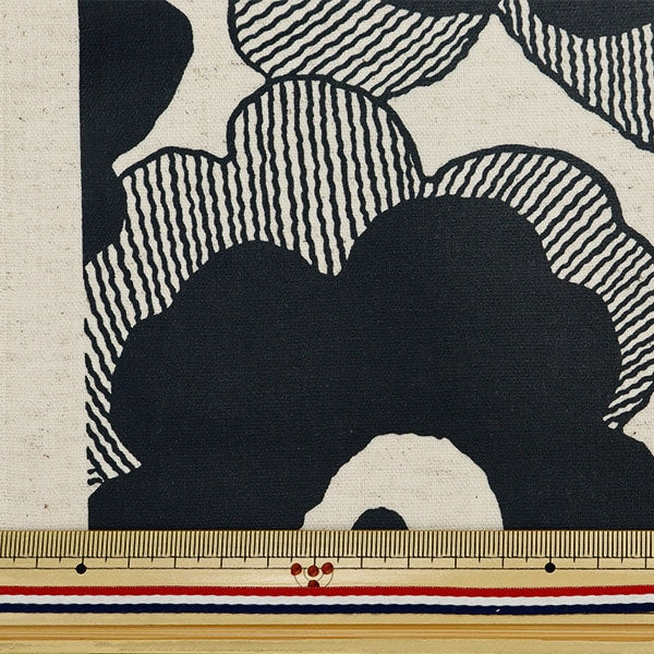 [From quantity 5] Fabric "Cotton hemp canvas laminated Poppy Black R-UP5524-B" COTTON KOBAYASHI
