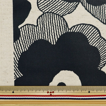[From quantity 5] Fabric "Cotton hemp canvas laminated Poppy Black R-UP5524-B" COTTON KOBAYASHI