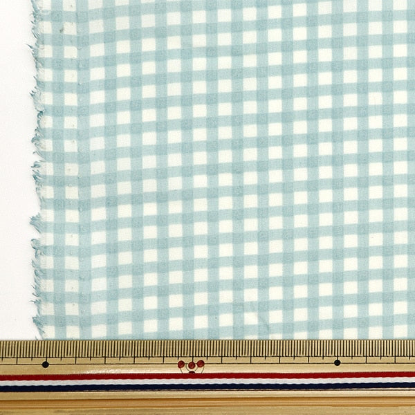 [From quantity 5] Fabric 『Fabric WrinkleSheeting Nuance Check Kusumimint YPCJ-CH-MT]