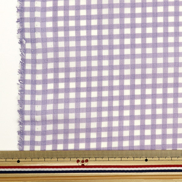 [From quantity 5] Fabric 『Fabric WrinkleSheeting Nuance Check Susumi Purple YPCJ-CH-PP]