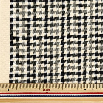 [From quantity 5] Fabric "Twill Basic Gingham Black x Off White 88320-4-6"