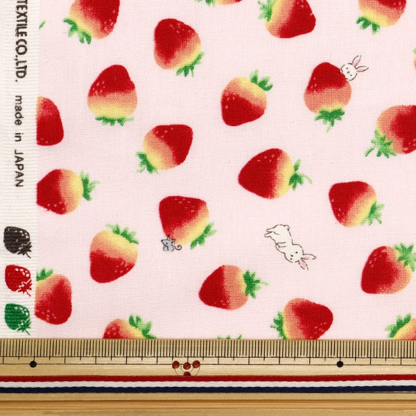 [From quantity 5] Fabric 『Scare Print Print Ichigo Pink SP2400-1B]