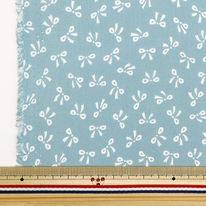 [From quantity 5] Fabric 『Sheeting MonobirdRibbon Dullness Blue NO-RIBB-C]