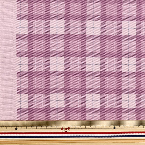 [From quantity 5] Fabric "Twill Basic Check Lavender 88320-1-14"