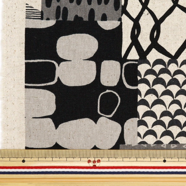 [From quantity 5] Fabric "NOVA Cotton hee canvas ethnic styleQuiltingPattern black NCLC-ETH-BK] KOKKA