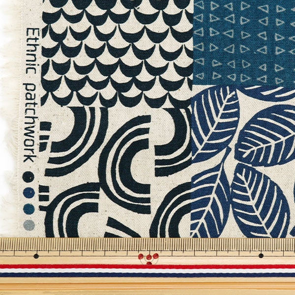 [From quantity 5] Fabric "NOVA Cotton hee canvas ethnic styleQuiltingPattern Blue NCLC-ETH-BL] KOKKA