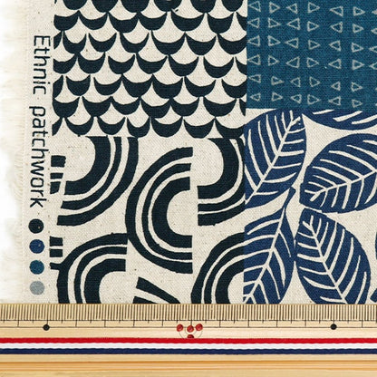 [From quantity 5] Fabric "NOVA Cotton hee canvas ethnic styleQuiltingPattern Blue NCLC-ETH-BL] KOKKA