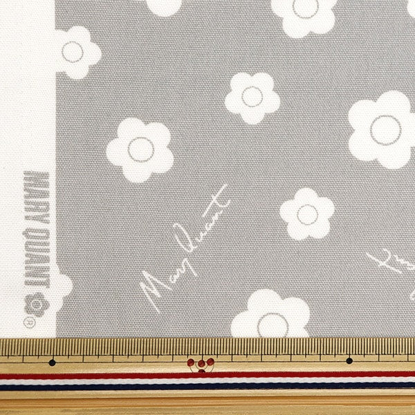 [From quantity 5] Fabric 『Oxford Mary Quant Small Flower Gray AP1020S-1D]