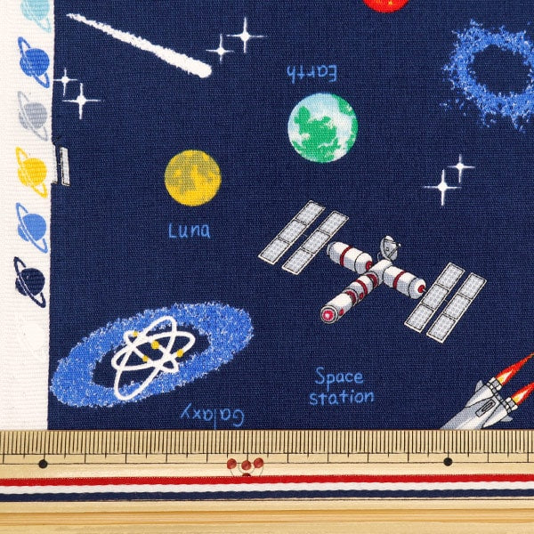 [From quantity 5] Fabric 『Scare Print Print Space Navy SP2411-13D]