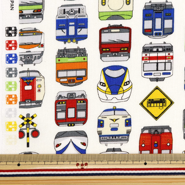 [From quantity 5] Fabric 『Scare Print Print train White SP2411-12A]