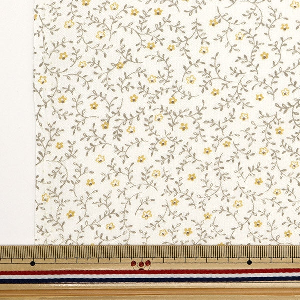 [From quantity 5] Fabric 『Sheeting Little Leaf & Flower Beige NO-LLEFL-A]