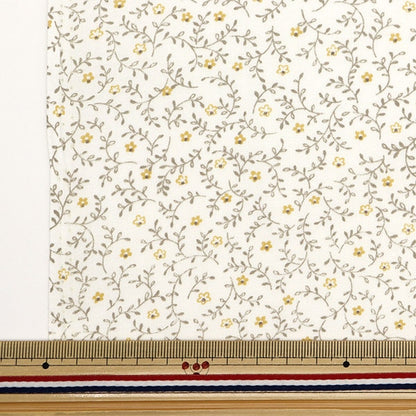 [From quantity 5] Fabric 『Sheeting Little Leaf & Flower Beige NO-LLEFL-A]