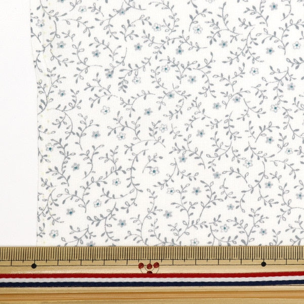 [From quantity 5] Fabric 『Sheeting Little Leaf & Flower Gray NO-LLEFL-C]