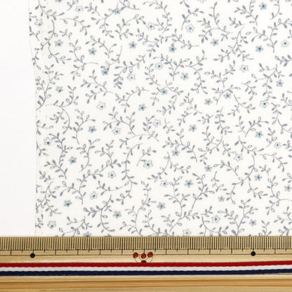 [From quantity 5] Fabric 『Sheeting Little Leaf & Flower Gray NO-LLEFL-C]