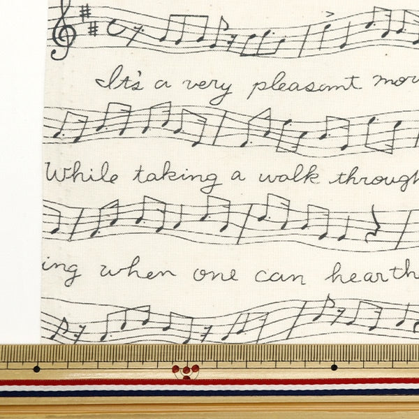 [From quantity 5] Fabric 『Sheeting Musical Score Black NO-MUSC-C]