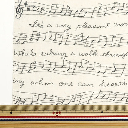 [From quantity 5] Fabric 『Sheeting Musical Score Black NO-MUSC-C]