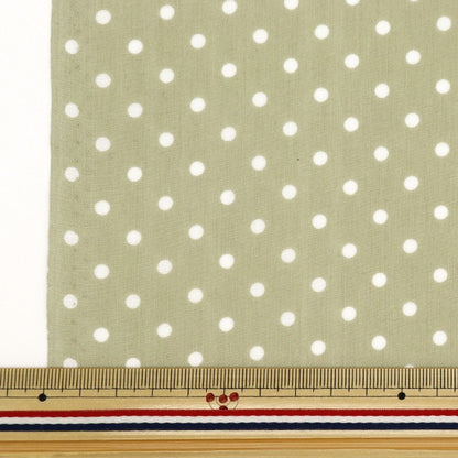 [From quantity 5] Fabric "TC Broad Dot Small Milk Green Not-Dots-MGN"