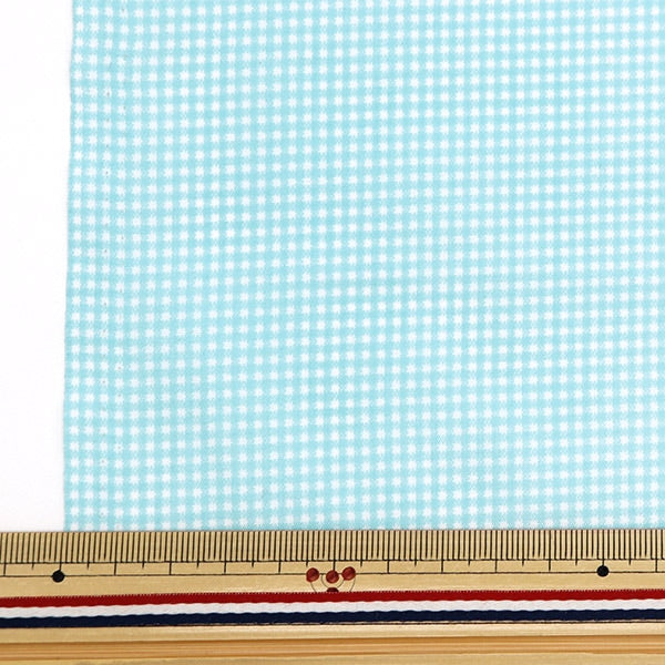 [From quantity 5] Fabric "TC Broad Check Light Blue Not-CHEXS-LBL"