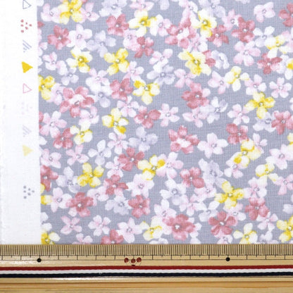 [From quantity 5] Fabric "MOMEN-T moment cotton linenSheeting Sprding Flower Gray 142-1350-C2]