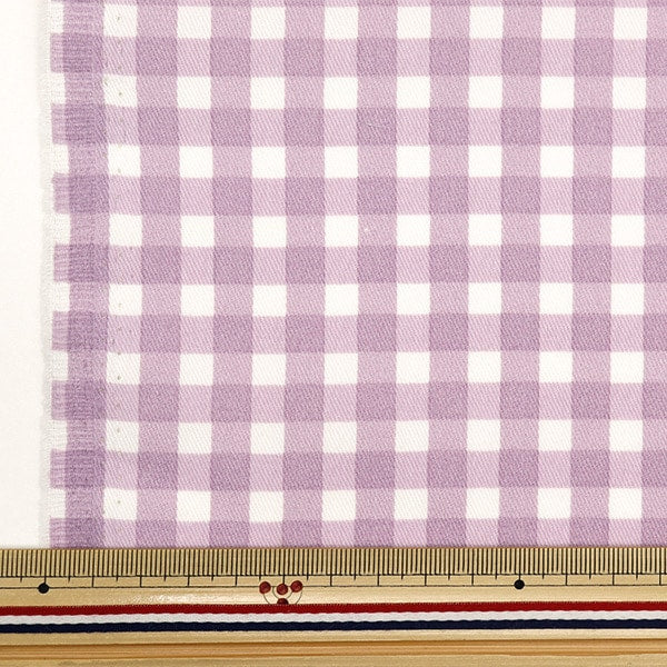 [From quantity 5] Fabric 『Fabric WrinkleSuper water-repellent twill check purple Che-TWTC-PP]