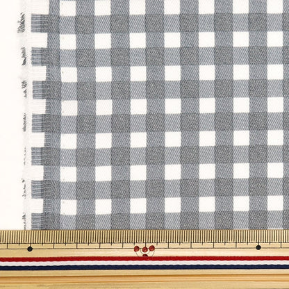[From quantity 5] Fabric 『Fabric WrinkleSuper water-repellent twill check gray Che-TWTC-GY]