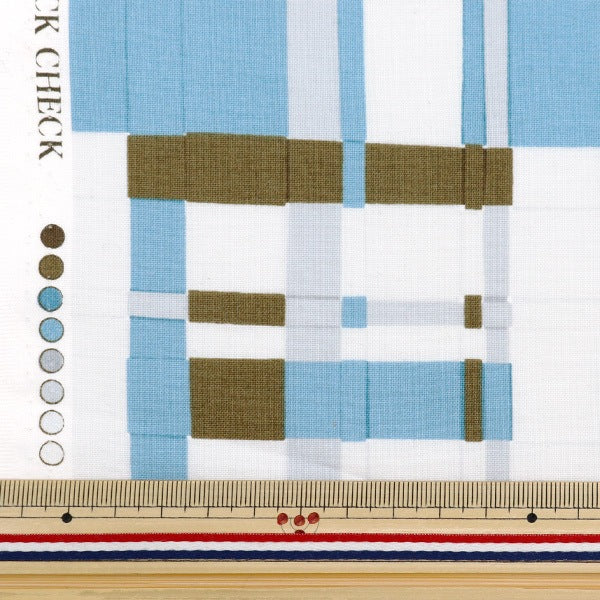 [From quantity 5] Fabric "NOVA SheetingAngel Soft Processing Block Check Blue Khaki NSE-CLCHE-BLK] KOKKA