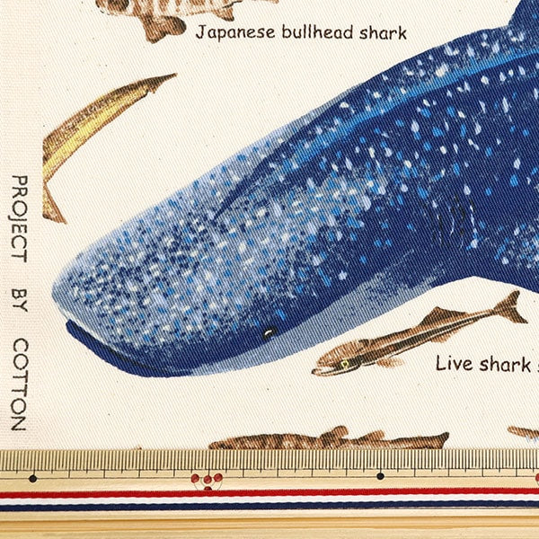 [From quantity 5] Fabric "Twill Print Shark generation KTS7019-A" COTTON KOBAYASHI