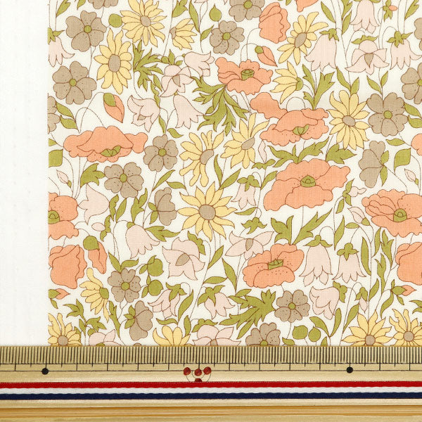 [From quantity 5] Fabric "Liberty Fabric Tana lawn Poppy and Daisy 3632104-J24D] Liberty Japan